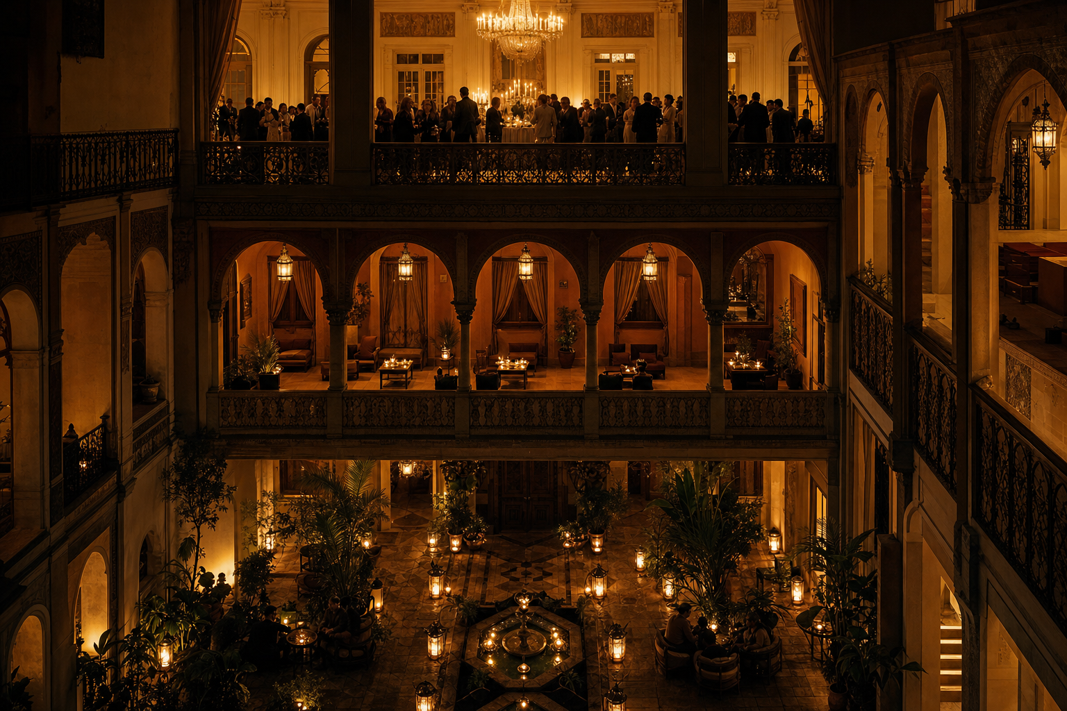 Placeholder: three levels seen together