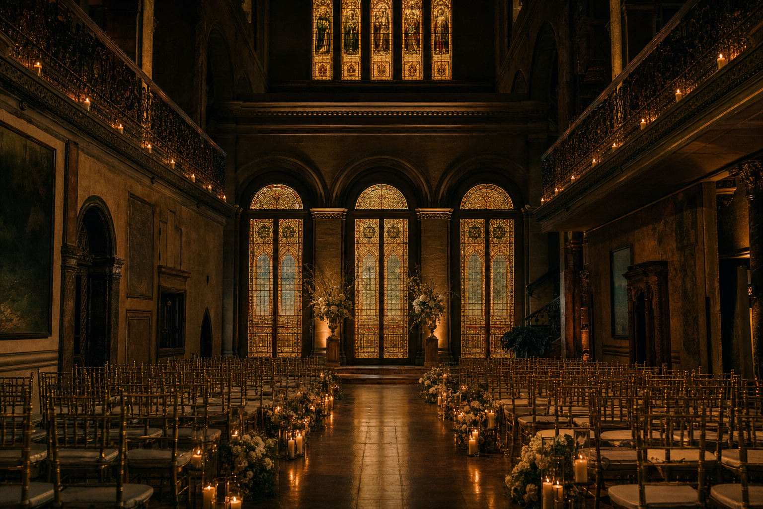 Placeholder: a ceremony set in the interior