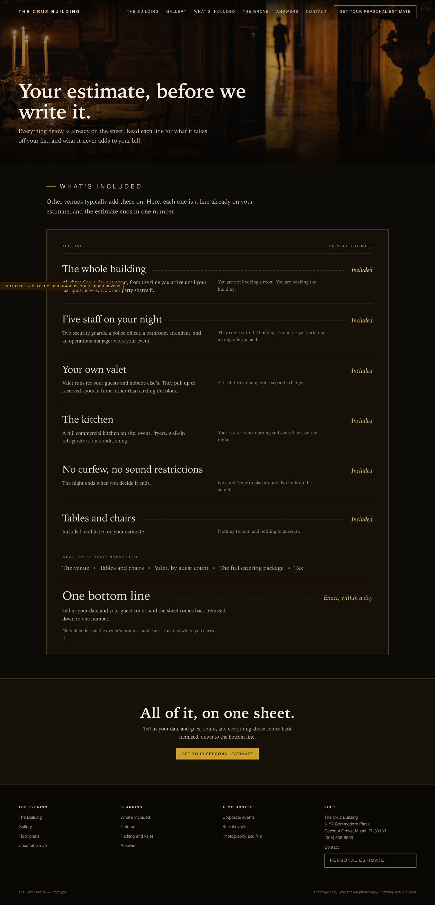 Variant A, the page as built, full length at 1500px
